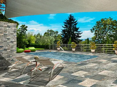 Background tile, Effect left_menu_balijskij_kamen, Color multicolor, Glazed porcelain stoneware, 29.5x60 cm, Finish antislip