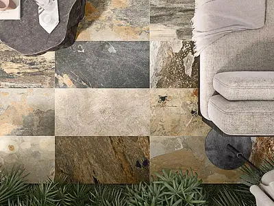 Background tile, Effect left_menu_balijskij_kamen, Color multicolor, Glazed porcelain stoneware, 29.5x60 cm, Finish antislip