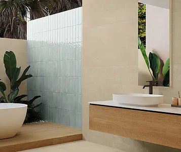 Background tile, Color green, Ceramics, 7.5x30 cm, Finish glossy