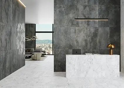 Background tile, Effect metal, Color grey, Style loft, Glazed porcelain stoneware, 60x120 cm, Finish semi-polished