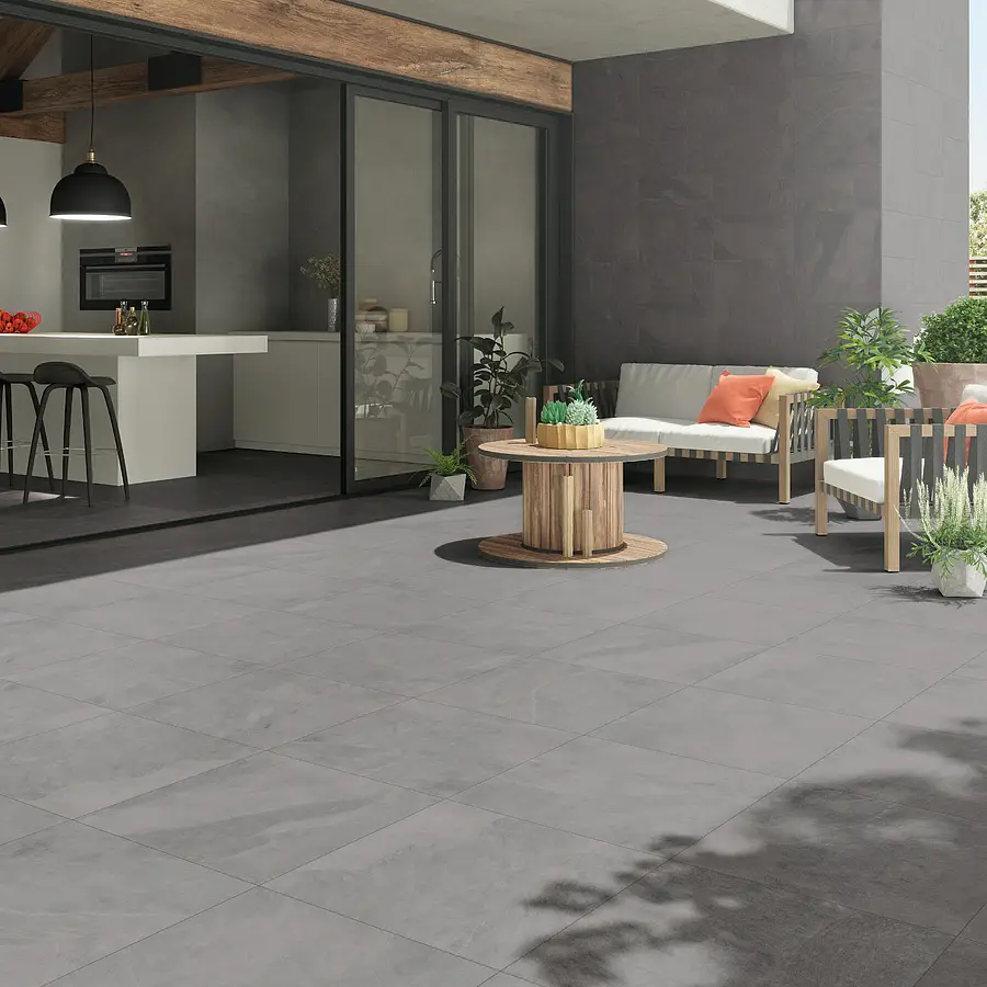 Background tile, Effect other stones, Color grey, Glazed porcelain stoneware, 60x60 cm, Finish antislip