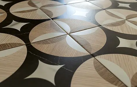 Background tile, Effect wood, Color beige,brown, Glazed porcelain stoneware, 18.6x18.6 cm, Finish matte