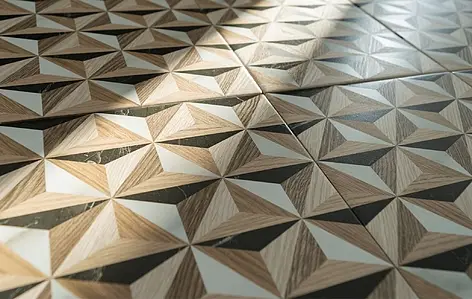 Background tile, Effect wood, Color brown, Glazed porcelain stoneware, 18.6x18.6 cm, Finish matte