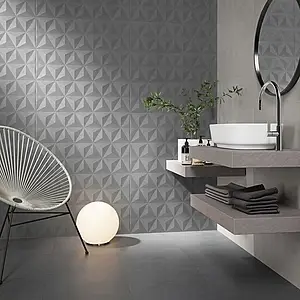 Background tile, Effect fabric,unicolor, Color grey, Ceramics, 24.96x75 cm, Finish matte