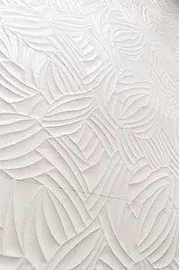 Hintergrundfliesen, Optik unicolor, Farbe weiße, Keramik, 30x90 cm, Oberfläche 3D