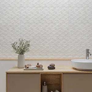 Background tile, Effect concrete, Color white, Ceramics, 30x90 cm, Finish matte