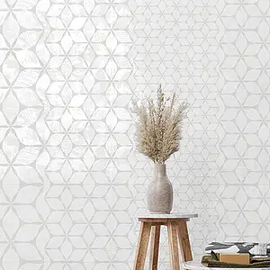 Background tile, Effect concrete, Color white, Ceramics, 30x90 cm, Finish matte