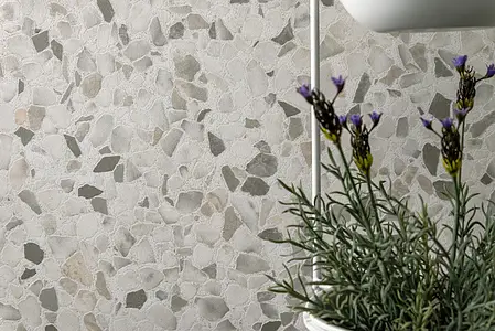 Background tile, Effect terrazzo, Color grey, Glazed porcelain stoneware, 60x120 cm, Finish matte