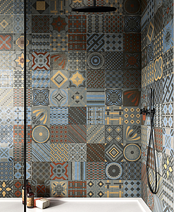 Deco Porcelain Tiles produced by NovaBell Ceramiche, Style patchwork, faux encaustic tiles