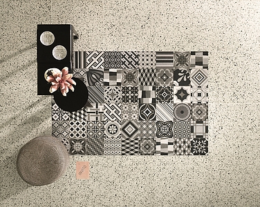 Deco Porcelain Tiles produced by NovaBell Ceramiche, Style patchwork, faux encaustic tiles