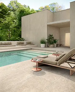 Background tile, Effect slate, Color beige, Unglazed porcelain stoneware, 120x278 cm, Finish antislip