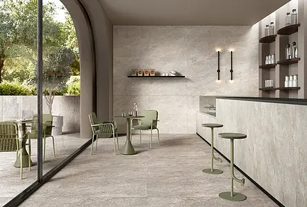Background tile, Effect other stones, Color beige,grey, Unglazed porcelain stoneware, 120x120 cm, Finish antislip