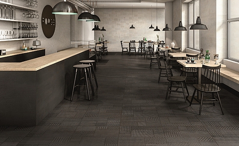 Forge Porcelain Tiles produced by NovaBell Ceramiche, Style patchwork, Metal effect