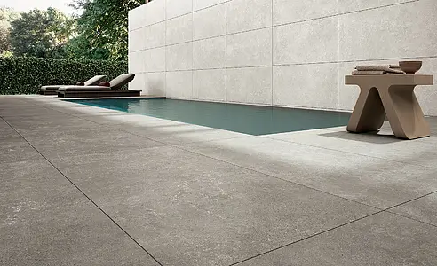 Effekt sten,beton, Farve grå, Grundflise, Glaseret porcelænsstentøj, 60x120 cm, Overflade skridsikker
