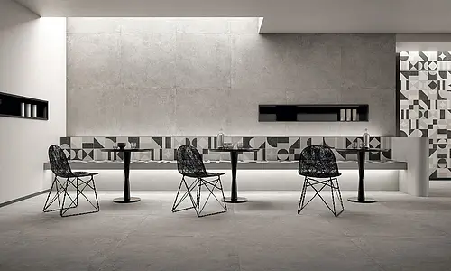 Effekt sten,beton, Farve grå, Grundflise, Glaseret porcelænsstentøj, 100x100 cm, Overflade skridsikker