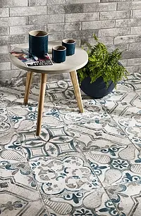 Background tile, Effect terracotta,brick, Color grey, Glazed porcelain stoneware, 6x25 cm, Finish aged