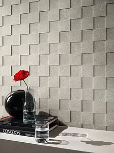 Mosaic tile, Effect stone,limestone, Color grey, Glazed porcelain stoneware, 30x30 cm, Finish 3D