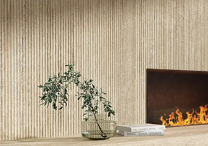 Carrelage, Effet travertin, Teinte beige, Grès cérame émaillé, 60x120 cm, Surface mate
