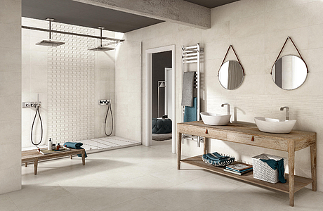 Walking Extra Porcelain Tiles produced by NovaBell Ceramiche, Concrete effect