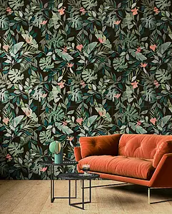 Grundflise, Farve sort,med flere farver, Glaseret porcelænsstentøj, 60x120 cm, Overflade mat