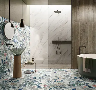Grundflise, Farve med flere farver, Glaseret porcelænsstentøj, 60x120 cm, Overflade Sleben