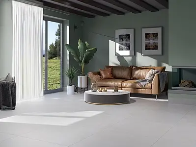 Grundflise, Effekt beton, Farve grå, Glaseret porcelænsstentøj, 90x90 cm, Overflade Sleben