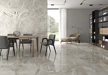 Background tile, Effect onyx, Color grey, Glazed porcelain stoneware, 60x120 cm, Finish polished