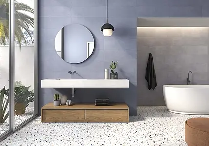 Background tile, Effect terrazzo, Color white,multicolor, Glazed porcelain stoneware, 60x60 cm, Finish antislip