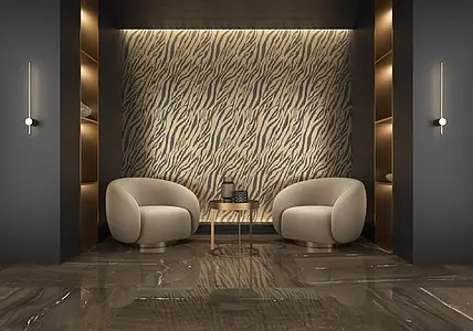 Decorative piece, Effect gold and precious metals, Color yellow,black, Glazed porcelain stoneware, 60x120 cm, Finish glossy