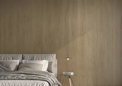 Background tile, Effect wood, Color brown, Glazed porcelain stoneware, 120x280 cm, Finish matte