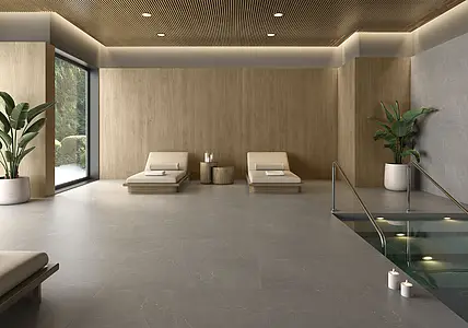 Background tile, Effect wood, Color brown, Glazed porcelain stoneware, 120x280 cm, Finish matte