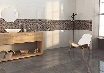 Mosaic effect tiles, Color brown, Ceramics, 20x60 cm, Finish 3D