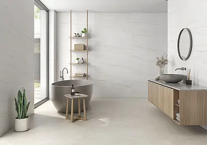 Background tile, Effect other marbles, Color white, Glazed porcelain stoneware, 60x120 cm, Finish Honed