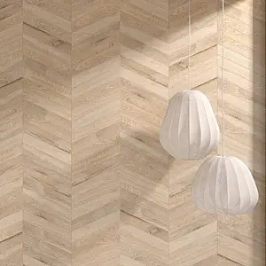 Grundflise, Effekt træ, Farve beige, Uglaseret porcelænsstentøj, 8x40 cm, Overflade mat