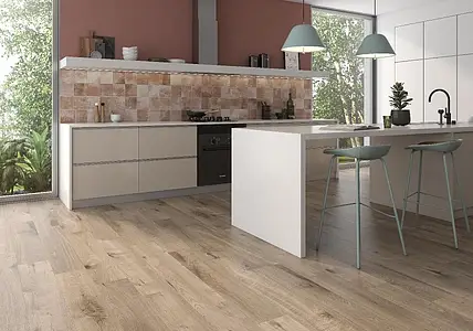 Background tile, Effect wood, Color brown, Unglazed porcelain stoneware, 20x120 cm, Finish matte