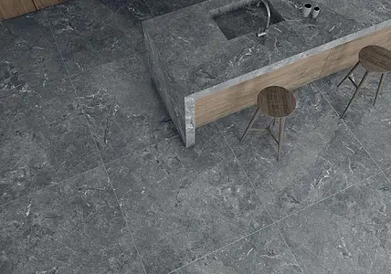 Background tile, Effect other stones, Color black, Glazed porcelain stoneware, 120x280 cm, Finish matte