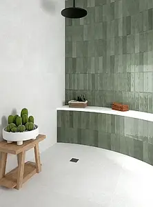 Background tile, Color green, Style handmade,zellige, Ceramics, 7.5x30 cm, Finish glossy