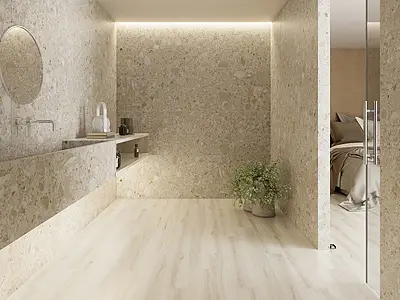 Background tile, Effect ceppo di gré, Color beige, Glazed porcelain stoneware, 60x120 cm, Finish matte