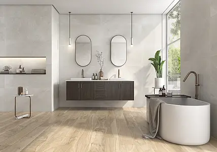 Background tile, Effect other stones, Color white, Glazed porcelain stoneware, 60x120 cm, Finish semi-polished