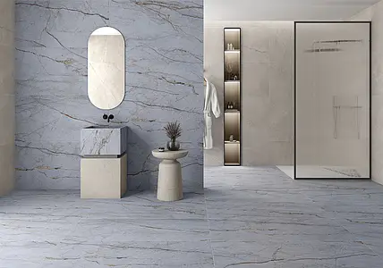 Background tile, Effect other marbles, Color sky blue, Glazed porcelain stoneware, 60x120 cm, Finish matte