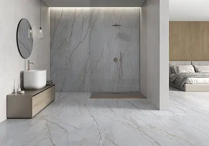 Background tile, Effect other marbles, Color sky blue, Glazed porcelain stoneware, 120x280 cm, Finish matte