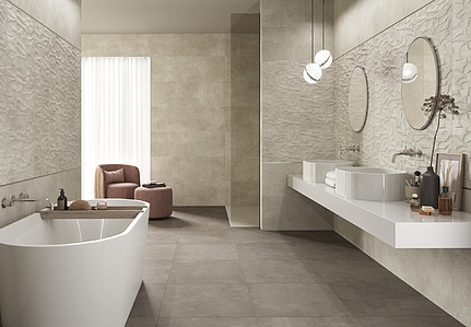 Background tile, Effect concrete, Color beige, Ceramics, 40x120 cm, Finish matte