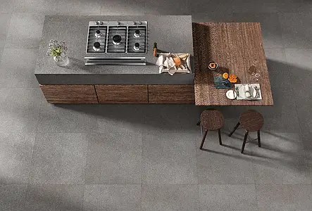 Background tile, Effect concrete, Color grey, Unglazed porcelain stoneware, 90x90 cm, Finish antislip