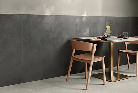 Basistegels, Effect betonlook, Kleur zwarte, Ongeglazuurd porseleinen steengoed, 60x120 cm, Oppervlak antislip