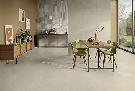 Background tile, Effect concrete, Color beige, Unglazed porcelain stoneware, 90x90 cm, Finish antislip