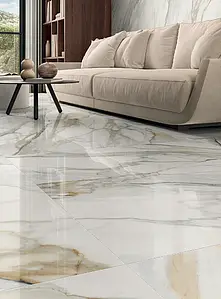 Carrelage, Effet autres types de marbre, Teinte beige, Grès cérame non-émaillé, 120x120 cm, Surface polie