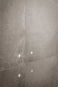 Decoro, Effetto metallo,cemento, Colore nero, Gres porcellanato non smaltato, 60x60 cm, Superficie opaca