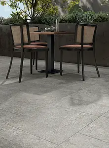 Effect stone, Color grey, Background tile, Unglazed porcelain stoneware, 60x60 cm, Finish antislip