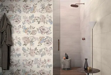 Background tile, Effect fabric, Color beige, Ceramics, 35x100 cm, Finish matte