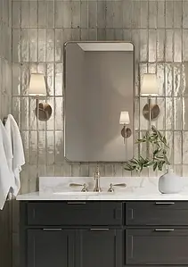 Background tile, Effect unicolor, Color beige, Ceramics, 6x30 cm, Finish glossy